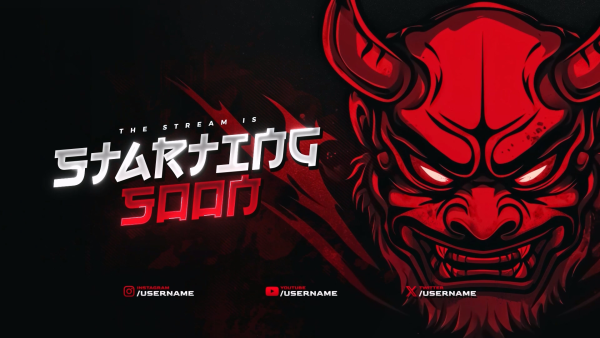 Red Oni Mask - Animated Stream Overlay Package - Image 2