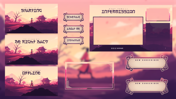Samurai Sunrise - Animated Stream Overlay Package