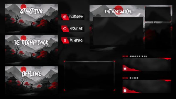 Samurai Dawn - Animated Stream Overlay Package