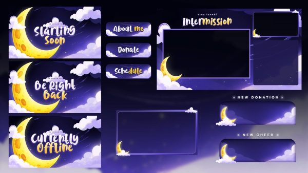 Midnight Dreams - Animated Stream Overlay Package