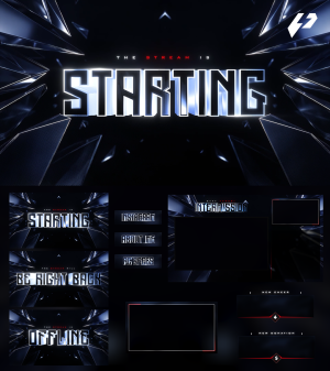 Fragile – Blue Shattered Glass Animated Stream Overlay Package (OBS & Twitch)