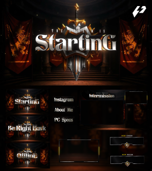 Oathbreaker – Fantasy Royal/Knight Medieval Animated Stream Overlay Package (OBS & Twitch)