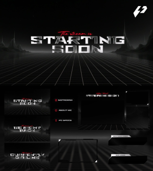 MonoVerse – Dark Retro Synthwave Full Animated Stream Overlay Package (OBS & Twitch)